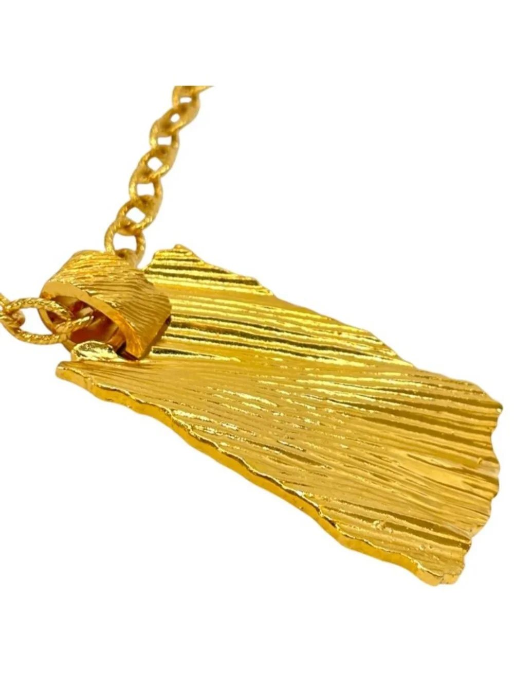 Gucci Pendant Interlocking G Plate Metal Gold Necklace